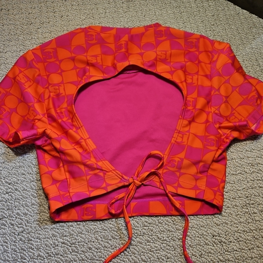 Forever 21 Orange and Pink Swim Top (0005)
